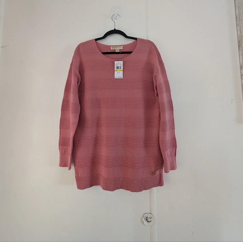 Michael Kors Pink Versatile Aesthetic Sweater Loose Fit Size M Longsleeve